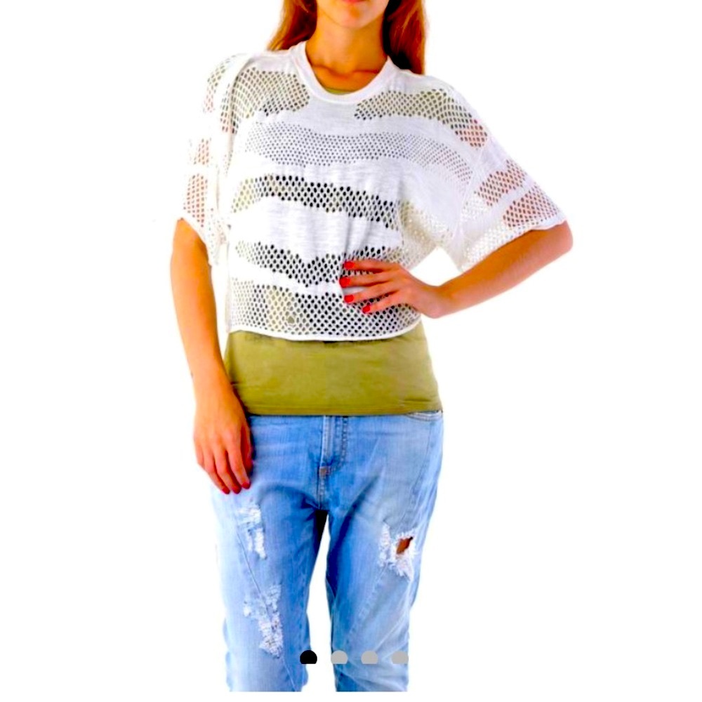 Knit Linen cropped top, Sexy Woman, S